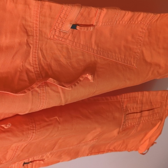 Vintage Y2K The Limited Capri Cropped Wide Leg Cargo Grunge Urban Neon Orange 10 - Picture 15 of 16